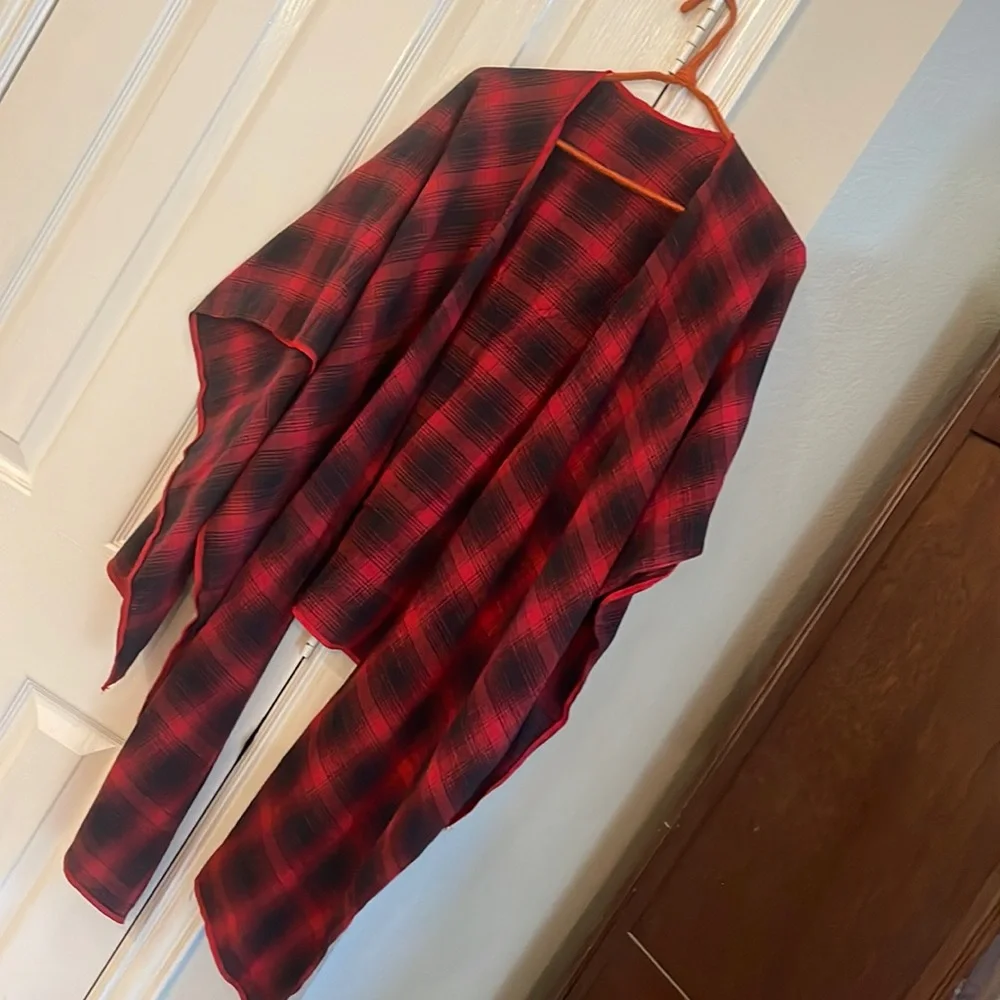 Scarf Shawl Buffalo Check Red Black Ladies Women’s Wrap Winter Fall Drape Fall